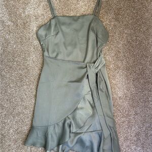 Altar'd State Front Tie Sage Dress
